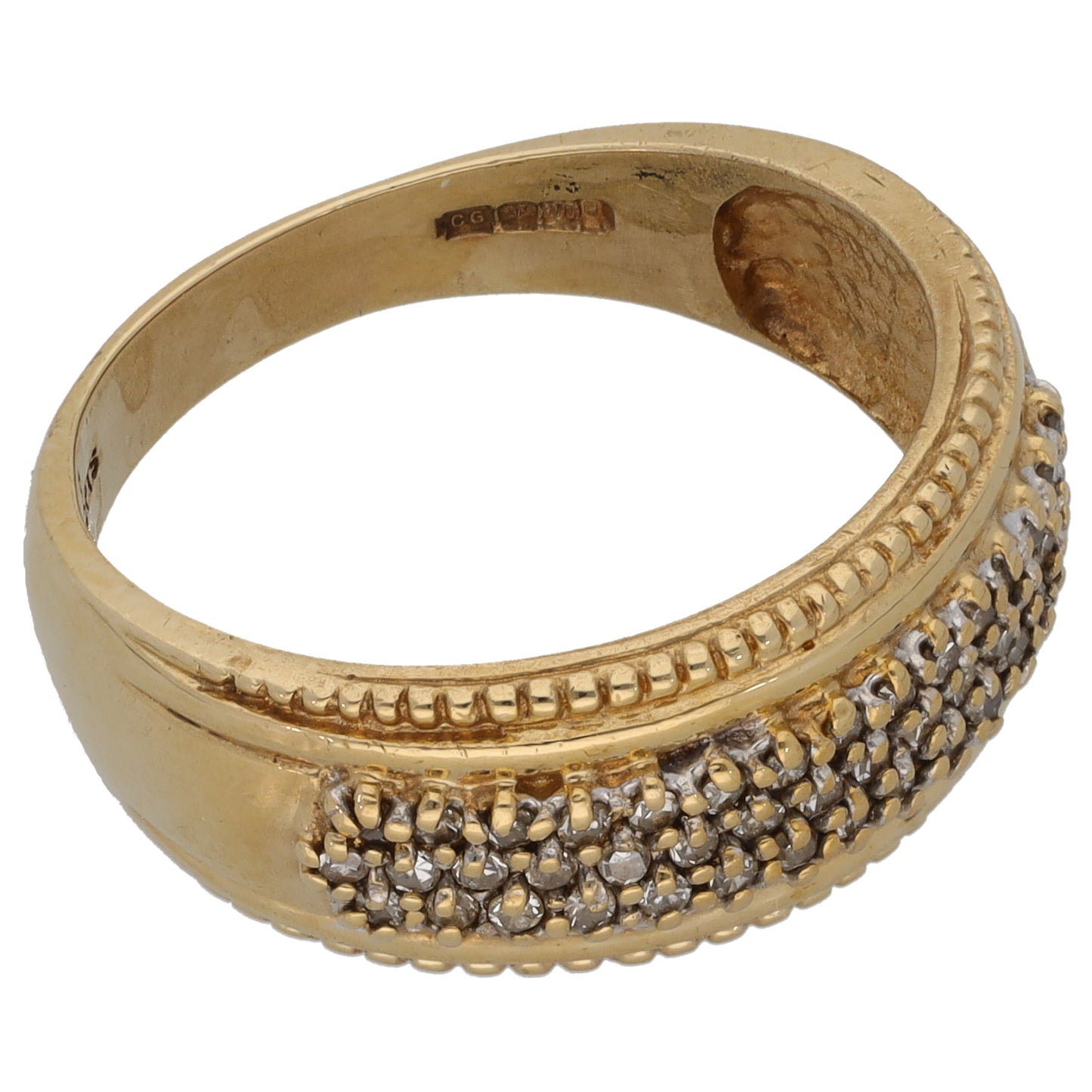 9ct Gold 0.33ct Diamond Dress/Cocktail Ring Size R