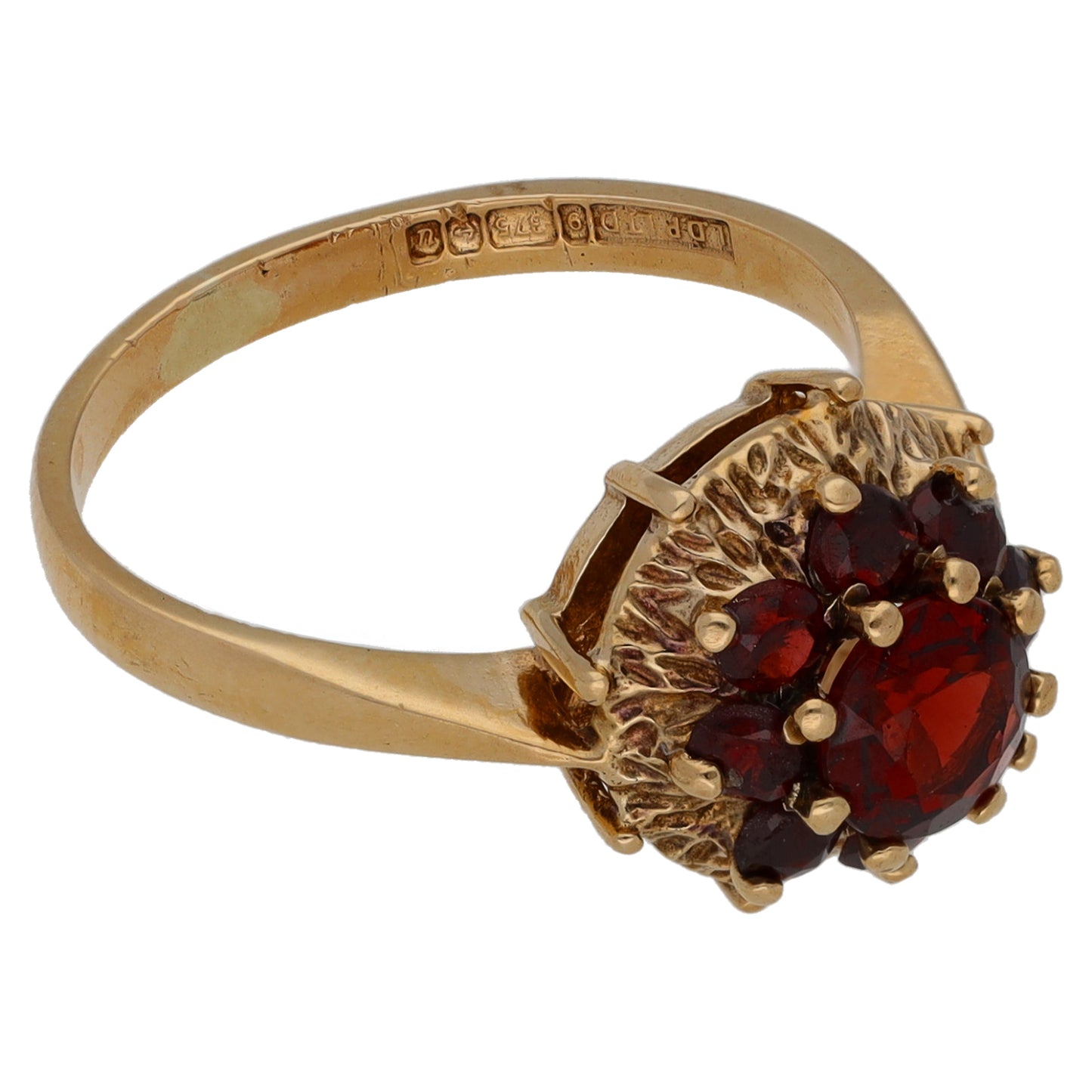 9ct Gold Garnet Dress/Cocktail Ring Size M