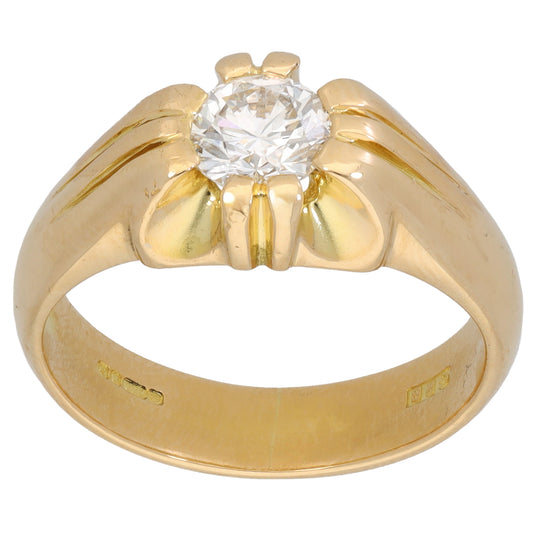 18ct Gold 0.70ct Diamond Solitaire Ring Size M