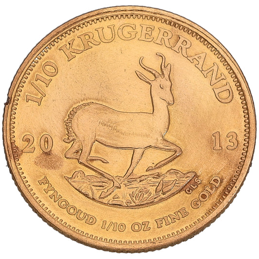 22ct Gold 1/10 OZ Krugerrand Coin 2013