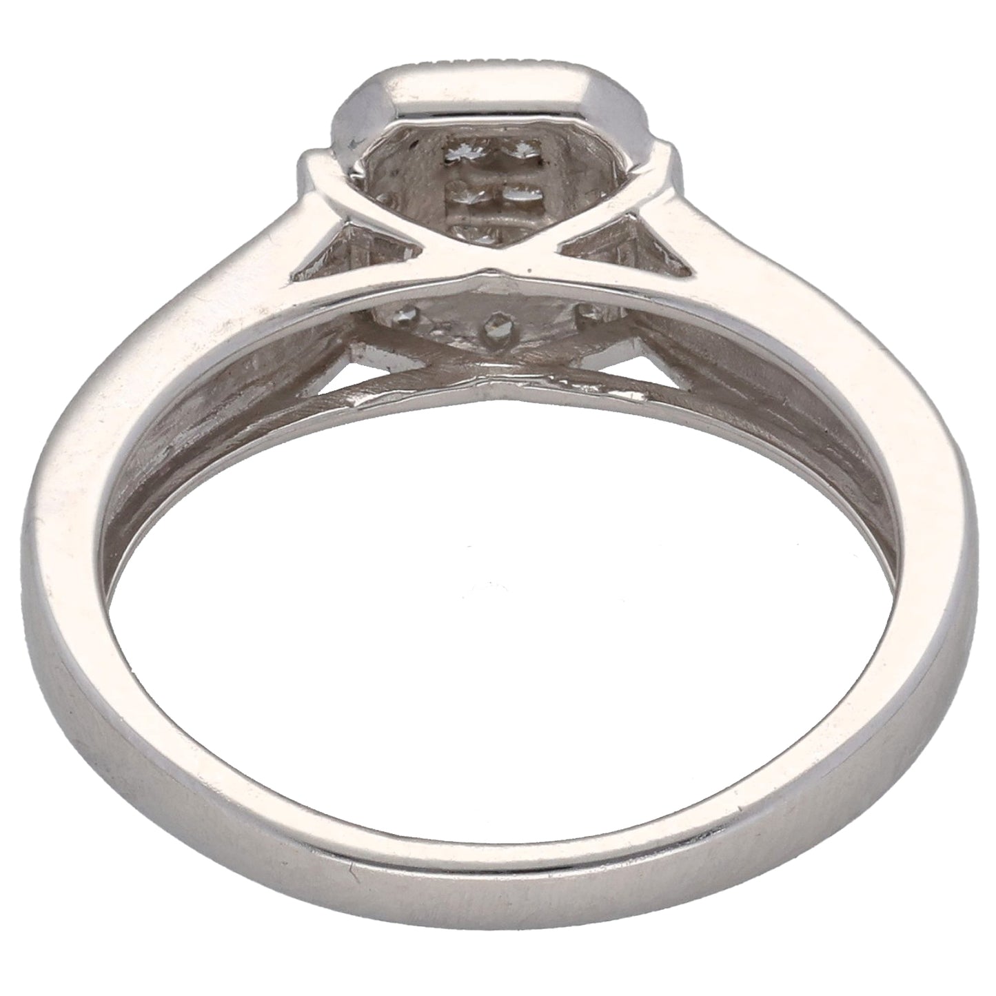 9ct White Gold 0.08ct Diamond Dress/Cocktail Ring Size L