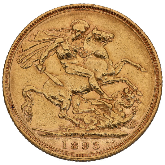 22ct Gold Queen Victoria Full Sovereign Coin 1893
