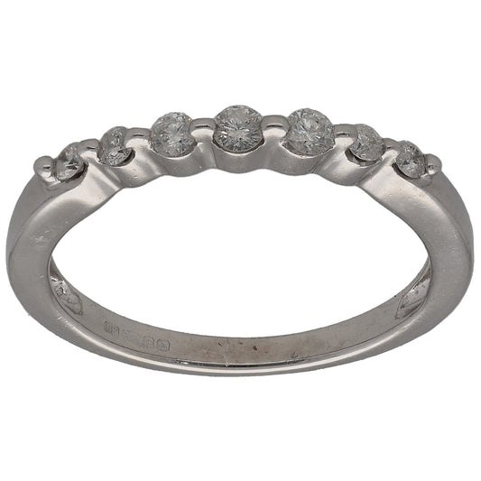 9ct White Gold 0.18ct Diamond Half Eternity Ring Size N