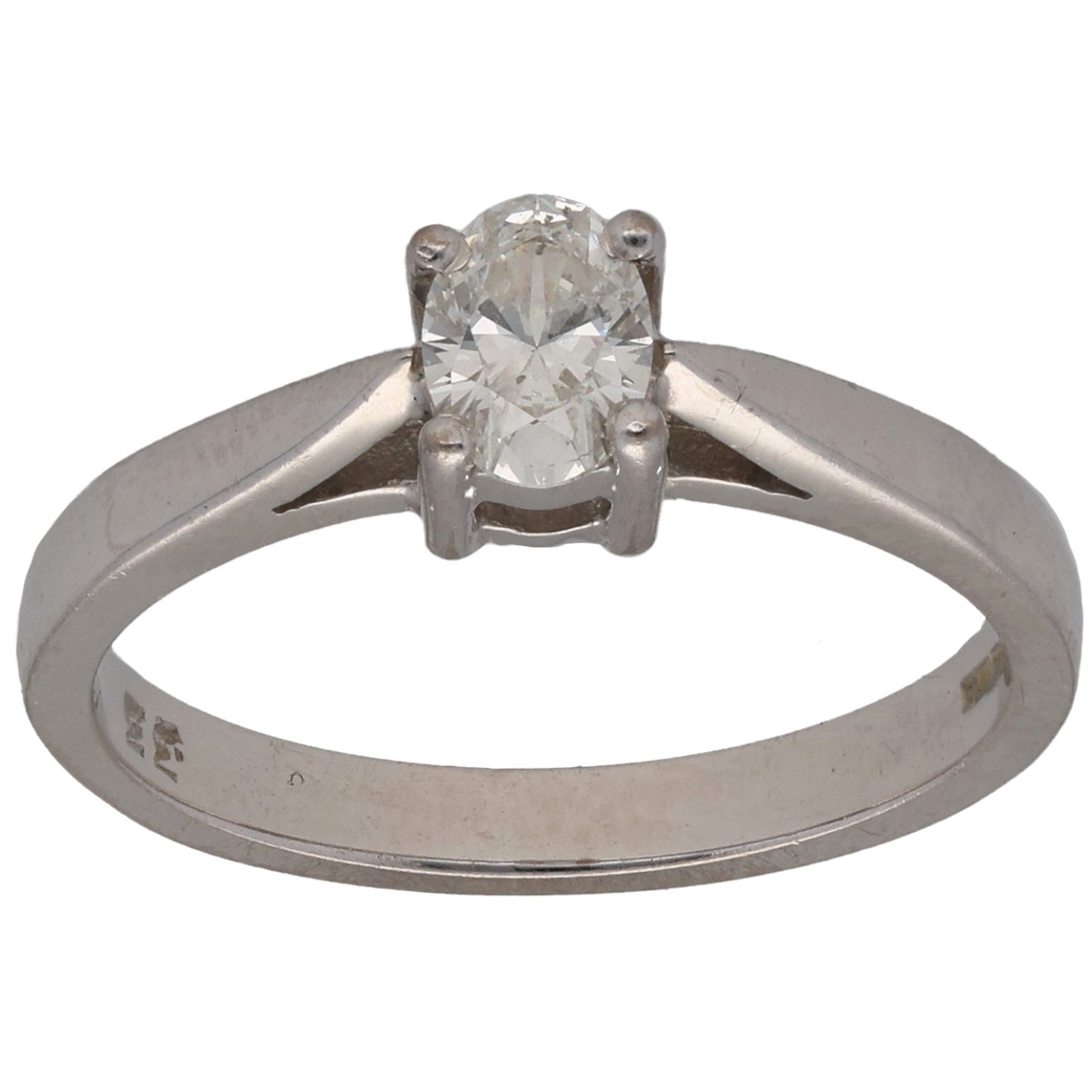 18ct White Gold 0.33ct Diamond Solitaire Ring Size L