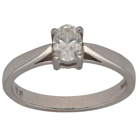 18ct White Gold 0.33ct Diamond Solitaire Ring Size L