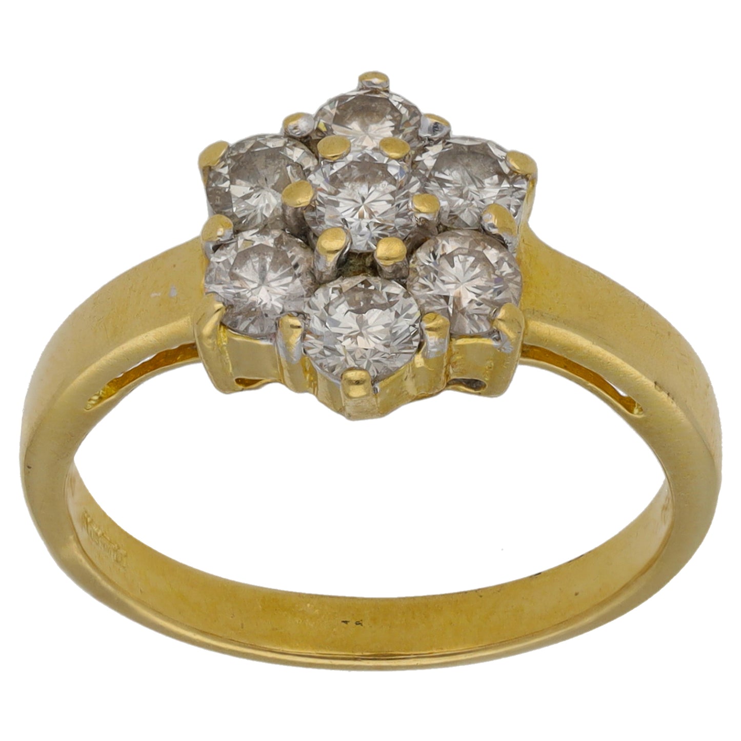 18ct Gold 1.00ct Diamond Dress/Cocktail Ring Size O