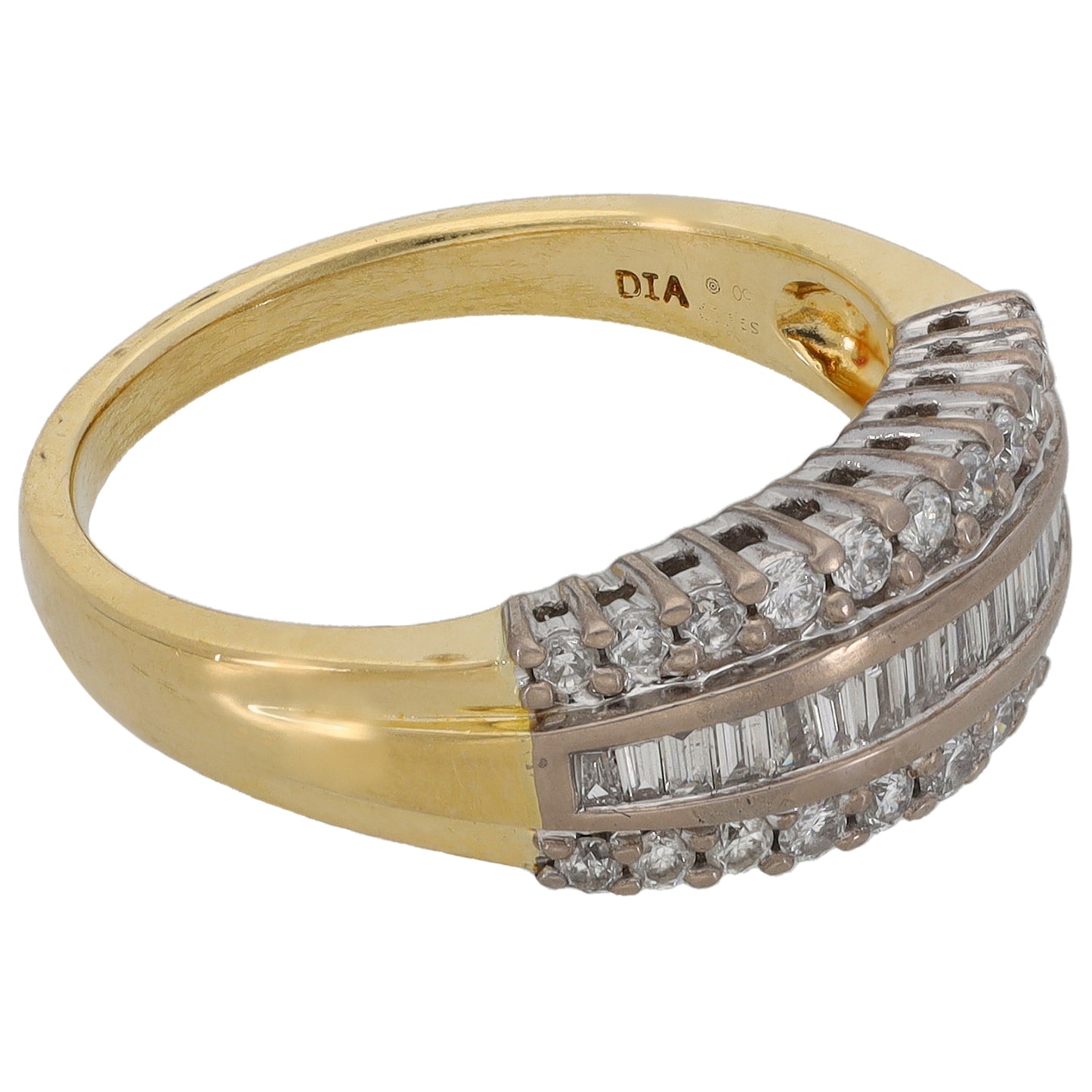 18ct Gold 0.50ct Diamond Half Eternity Ring Size M