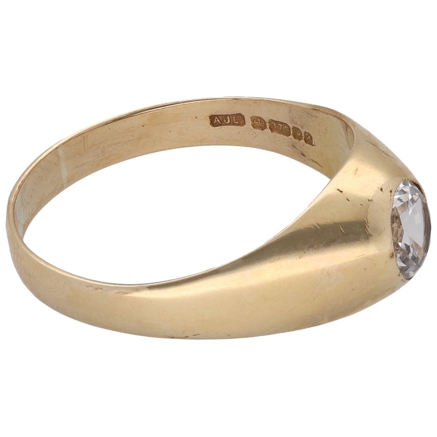 9ct Gold Cubic Zirconia Single Stone Ring Size X