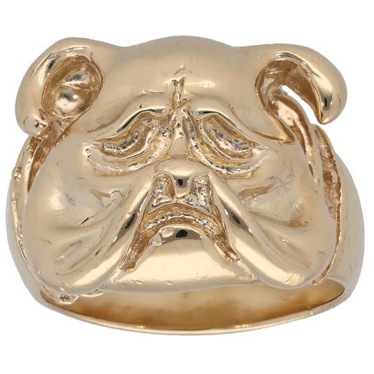 9ct Gold Bulldog Ring Size Y