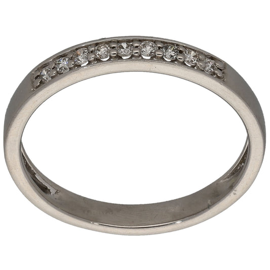Platinum 0.10ct Diamond Half Eternity Ring Size L