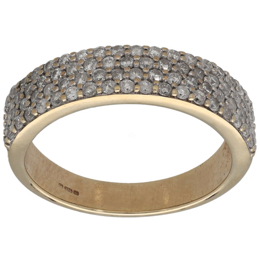 9ct Gold 0.74ct Diamond Dress/Cocktail Ring Size N