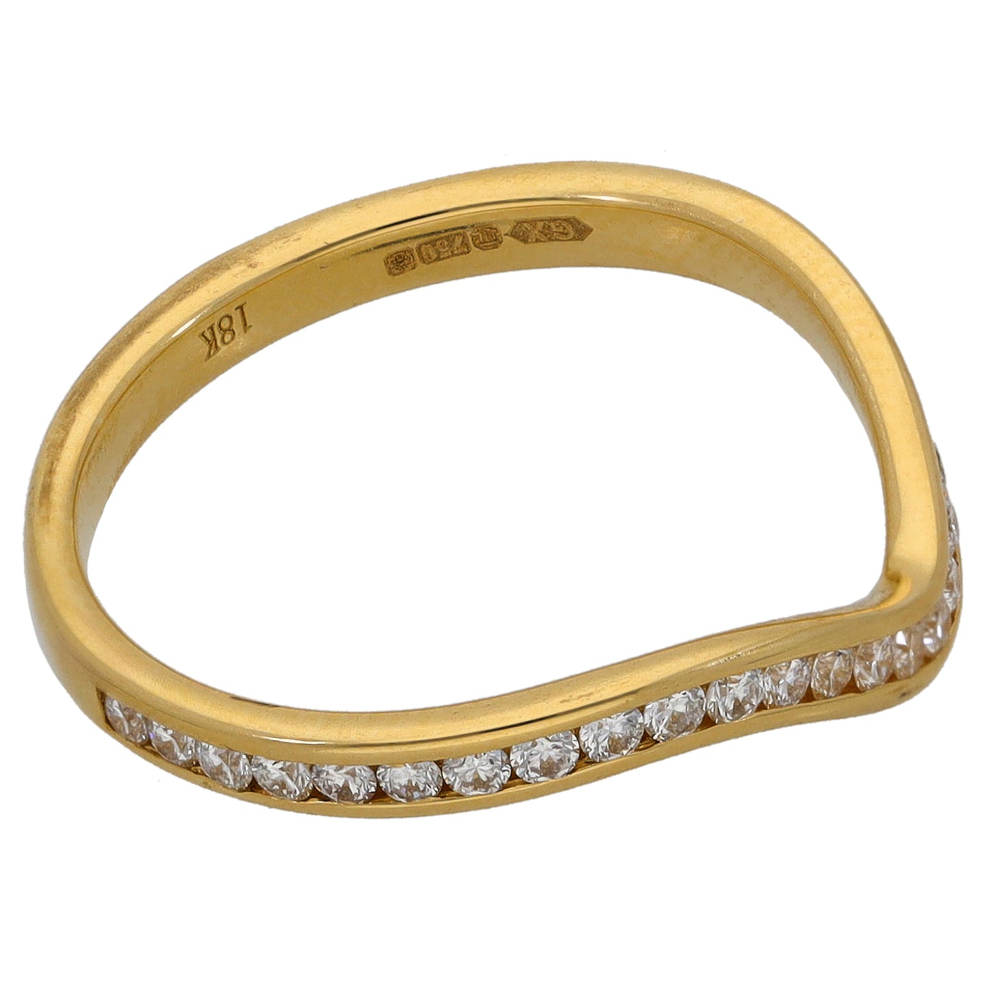 18ct Gold 0.32ct Diamond Wishbone Ring Size M