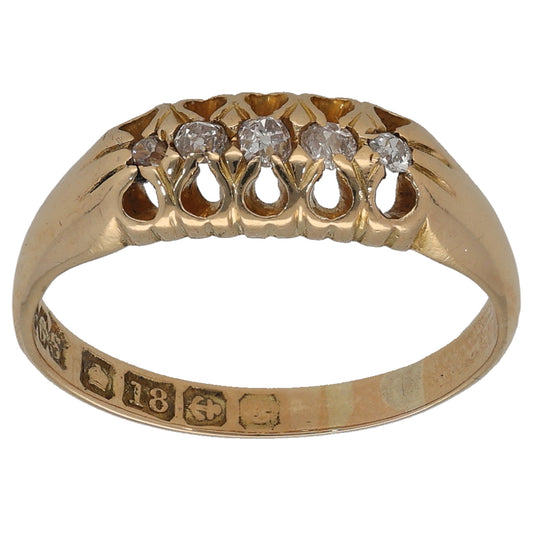 18ct Gold 0.05ct Diamond Half Eternity Ring Size M