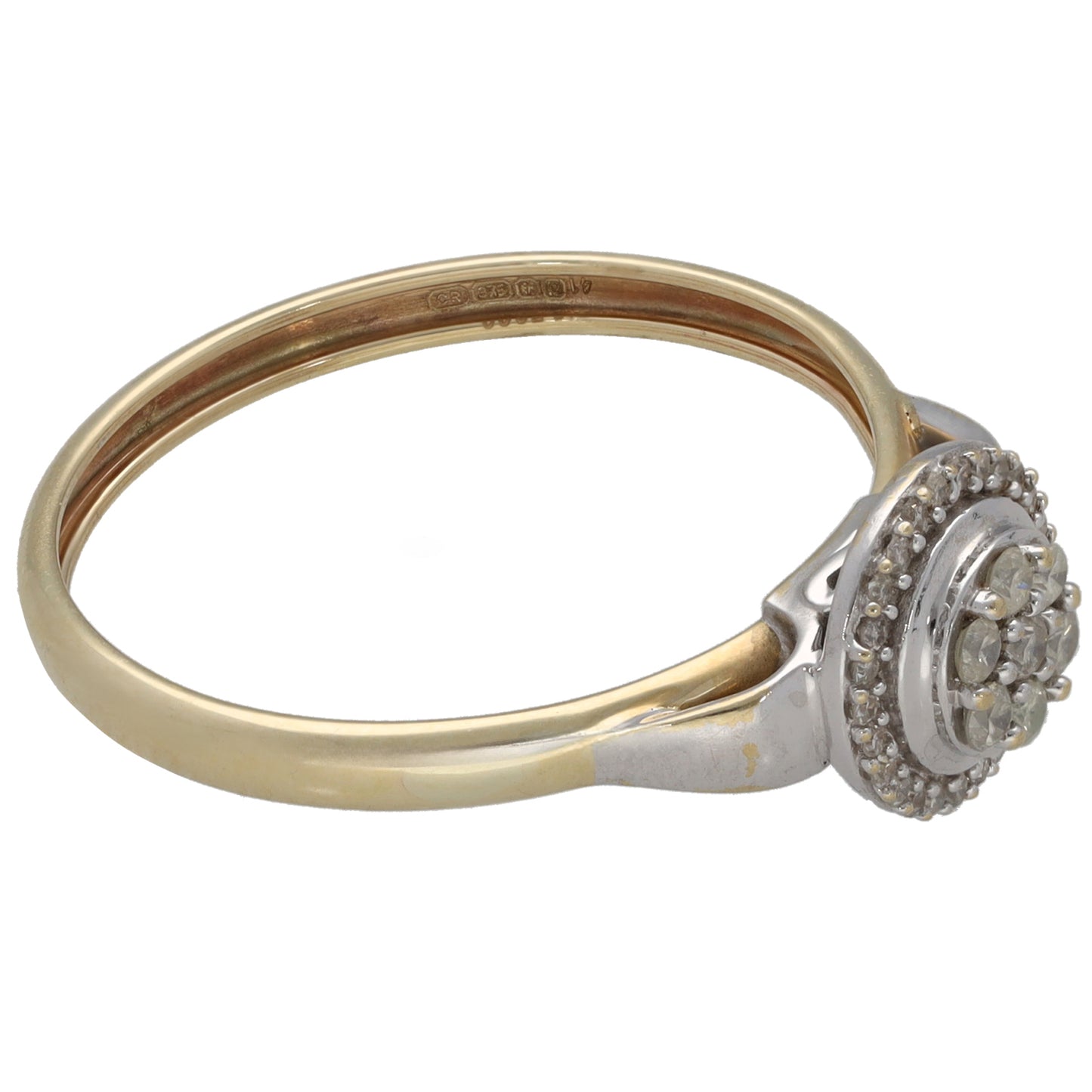 9ct Gold 0.27ct Diamond Cluster Ring Size R