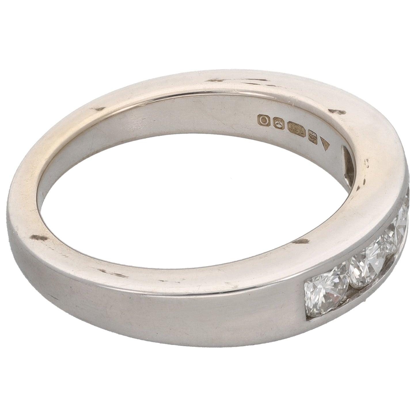 18ct White Gold 0.75ct Diamond Half Eternity Ring Size N