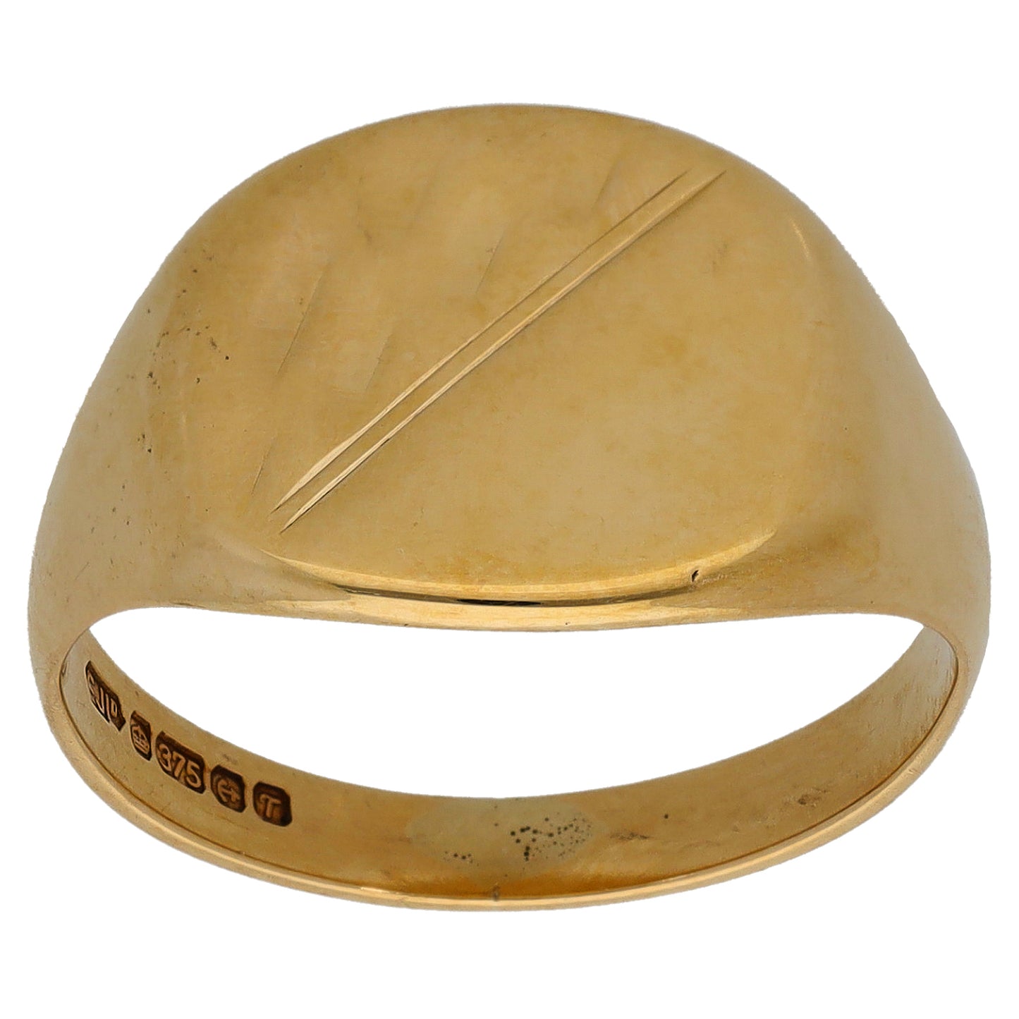 9ct Gold Patterned Signet Ring Size O