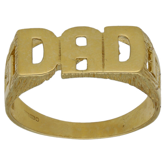 9ct Gold Dad Ring Size T