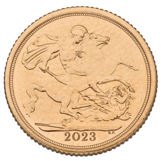 22ct Gold King Charles III Quarter Sovereign Coin 2023