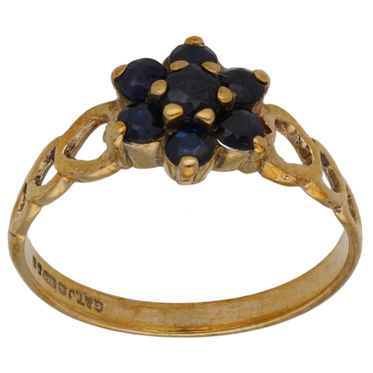 9ct Gold Sapphire Dress/Cocktail Ring Size M