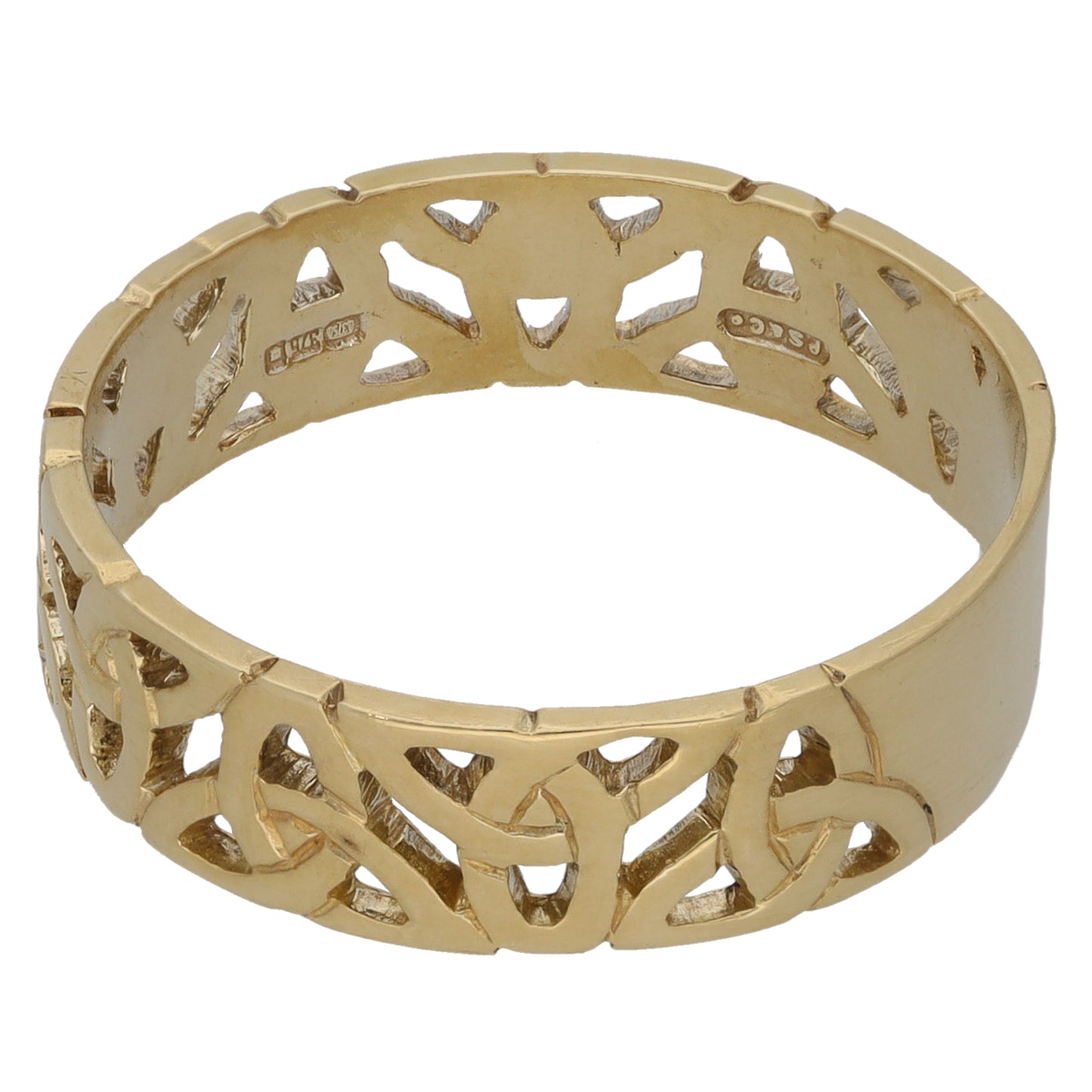 9ct Gold Patterned Wedding Ring Size T
