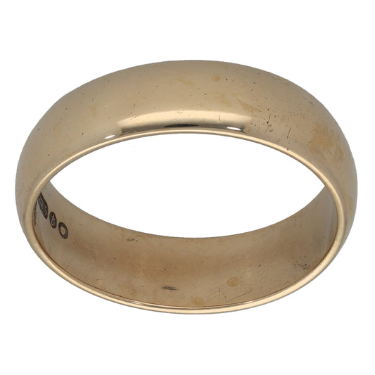 9ct Gold Plain Wedding Ring Size P
