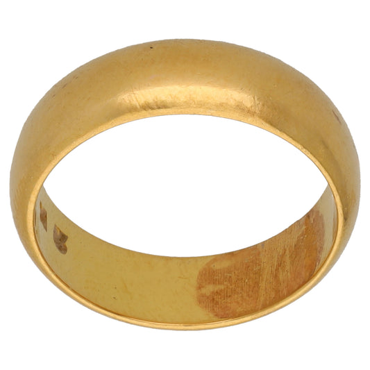 22ct Gold Plain Wedding Ring Size K