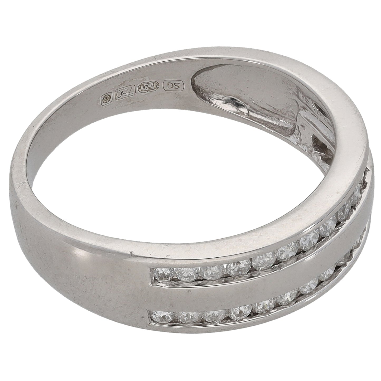 18ct White Gold 0.50ct Diamond Half Eternity Ring Size R