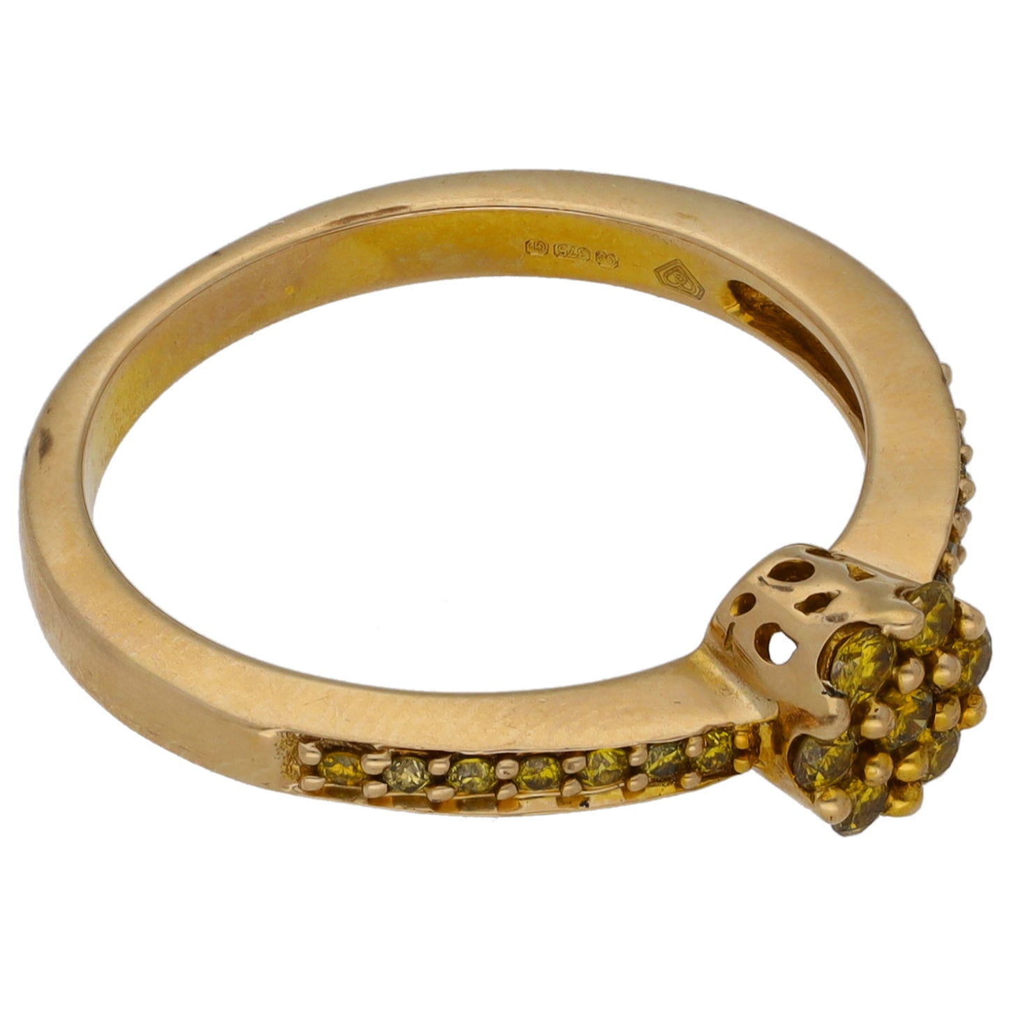 9ct Gold 0.21ct Diamond Cluster Ring Size N