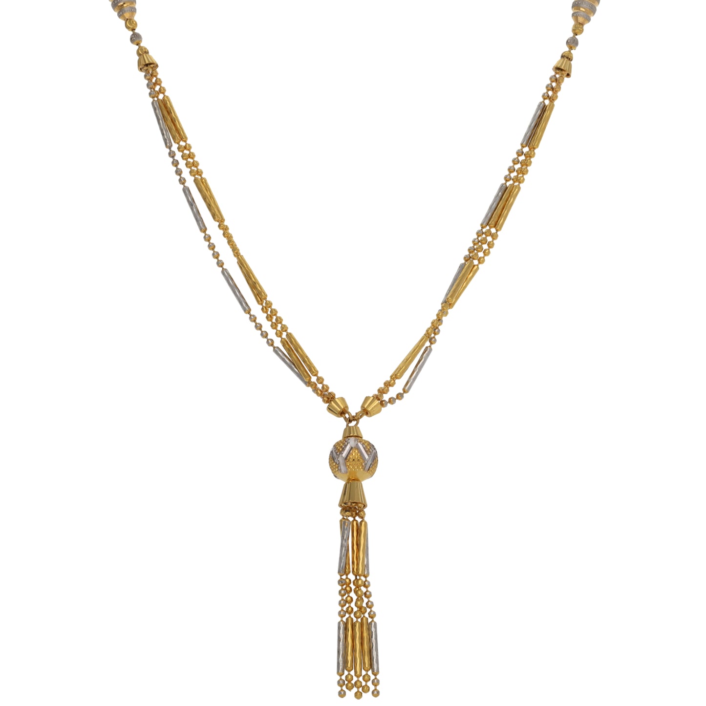 22ct Bi-Colour Gold Fancy Necklace 18"