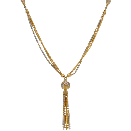 22ct Bi-Colour Gold Fancy Necklace 18"