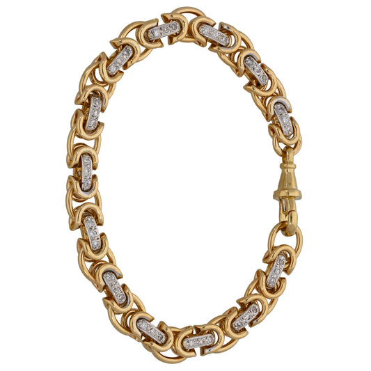 9ct Gold Cubic Zirconia Byzantine Bracelet