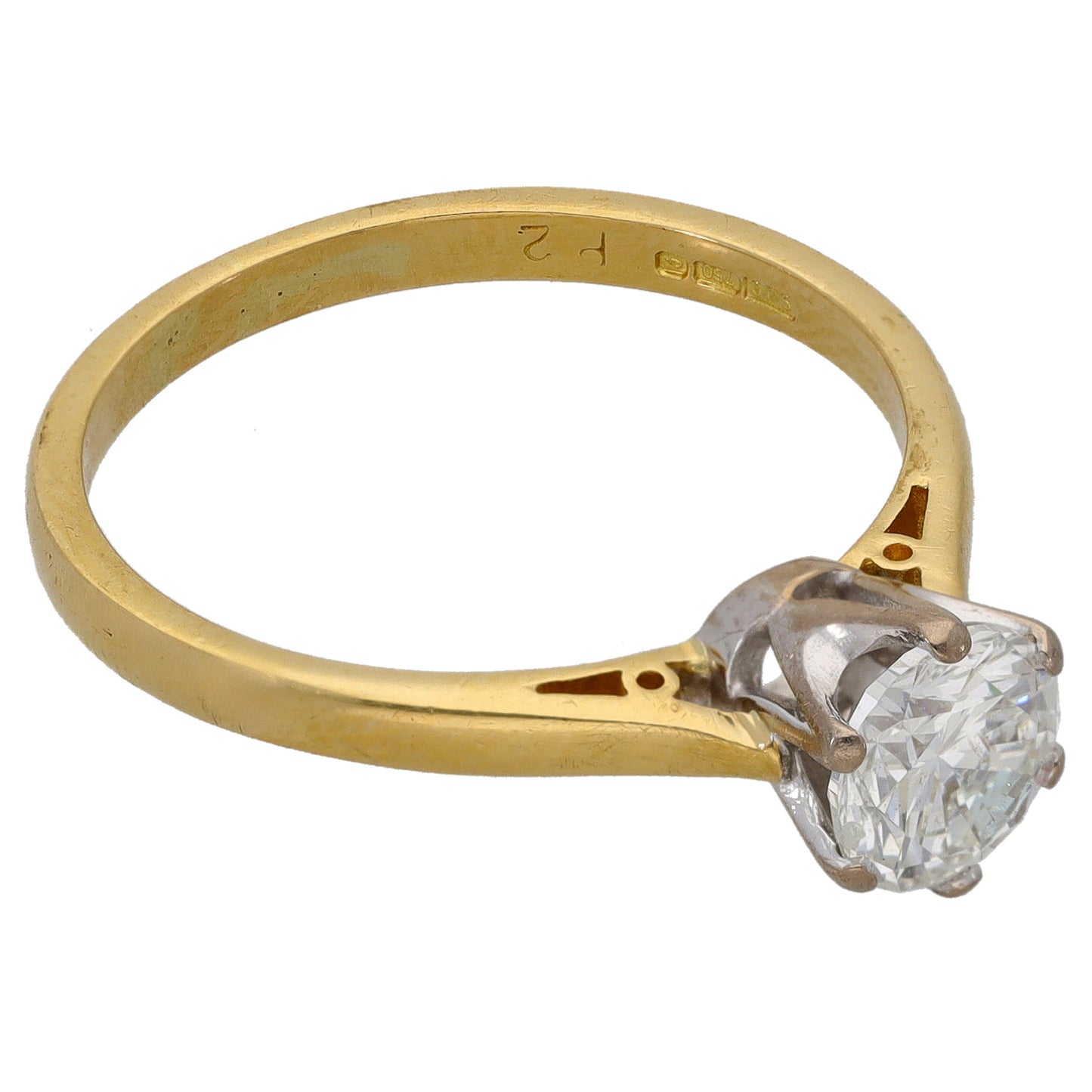 18ct Gold 1.00ct Diamond Solitaire Ring Size P