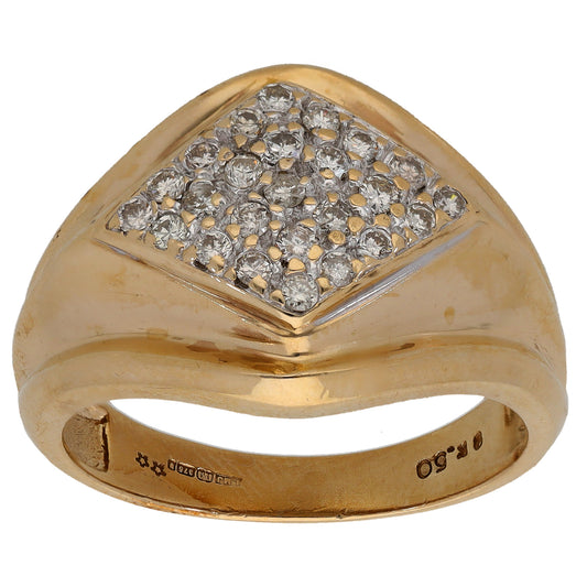 9ct Gold 0.48ct Diamond Dress/Cocktail Ring Size U