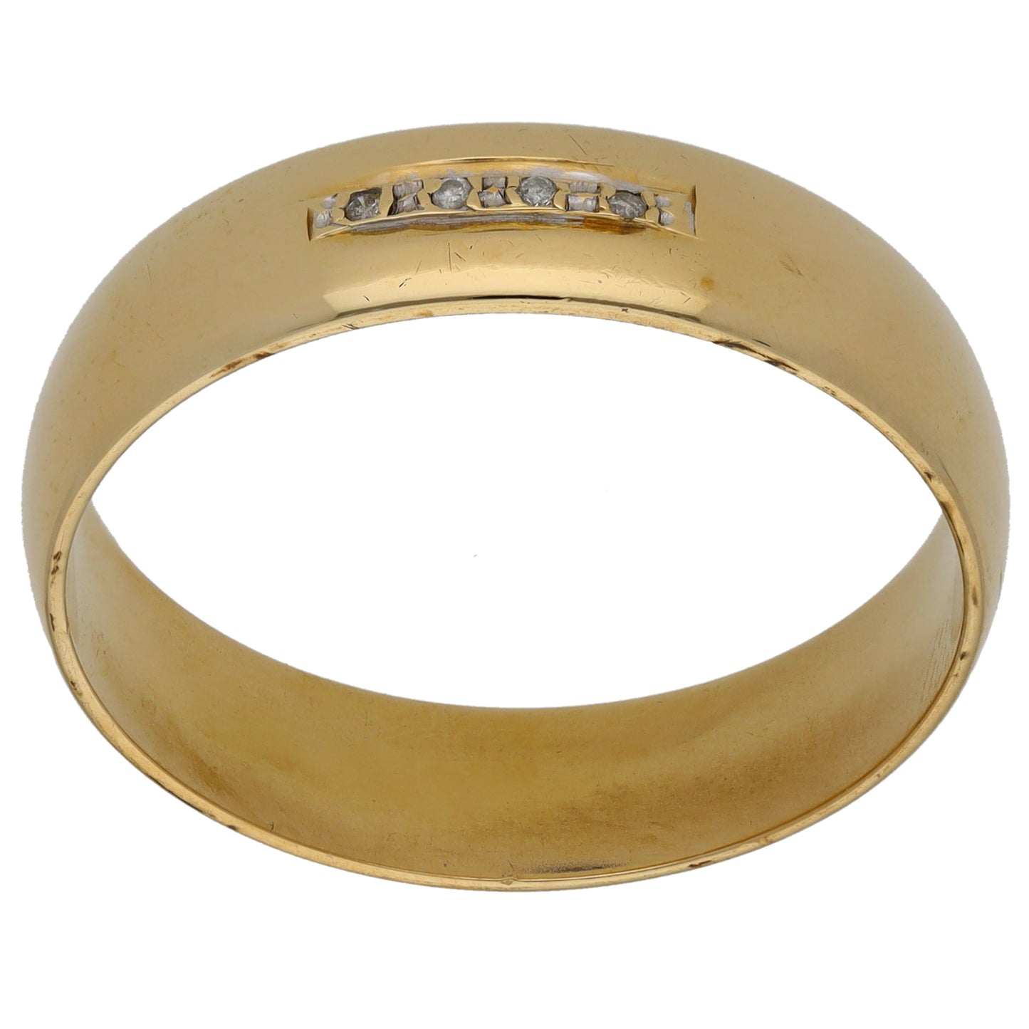 9ct Gold 0.02ct Diamond Plain Wedding Ring Size Z+3
