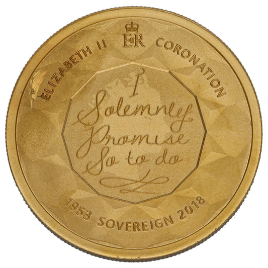 22ct Gold Queen Elizabeth II Sapphire Jubilee Full Sovereign Coin 2018