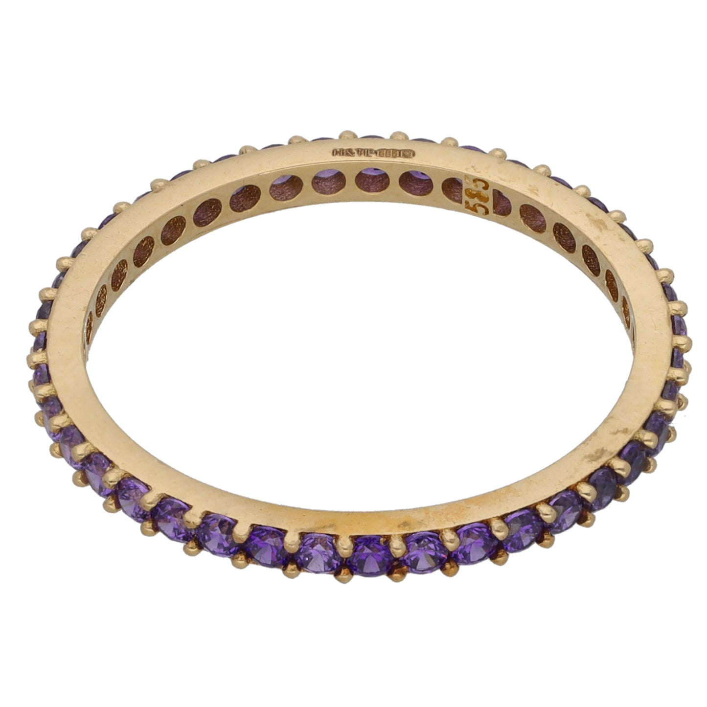 14ct Gold Imitation Eternity Ring Size O
