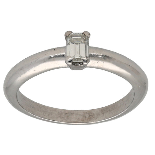 18ct White Gold 0.25ct Diamond Solitaire Ring Size K
