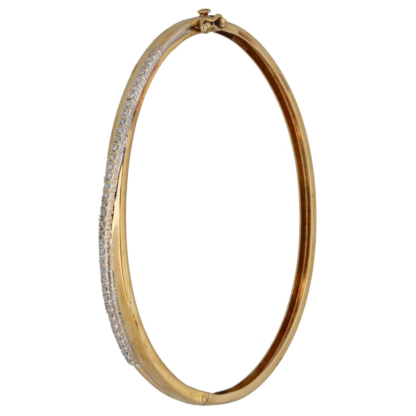 18ct Gold 0.15ct Diamond Hinged/Clasp Bangle