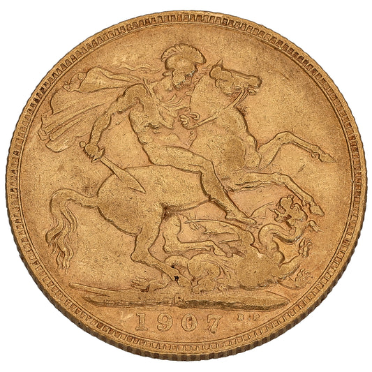 22ct Gold King Edward VII Full Sovereign Coin 1907