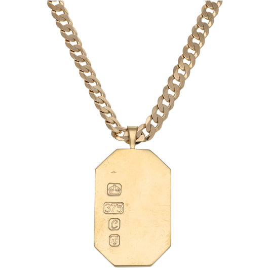 9ct Gold Ingot Pendant With Chain