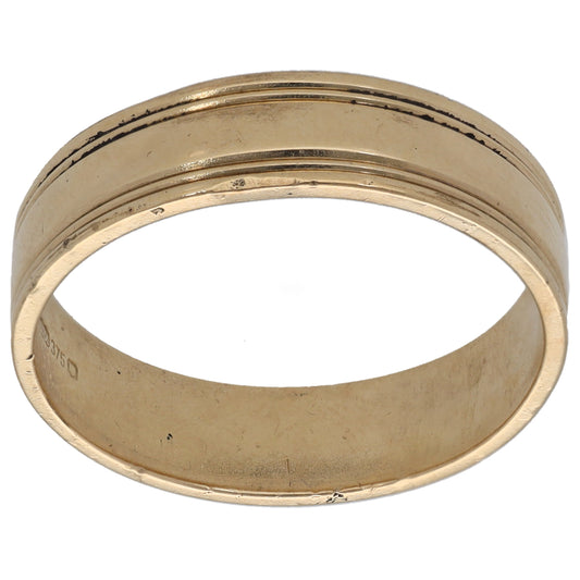 9ct Gold Patterned Wedding Ring Size O