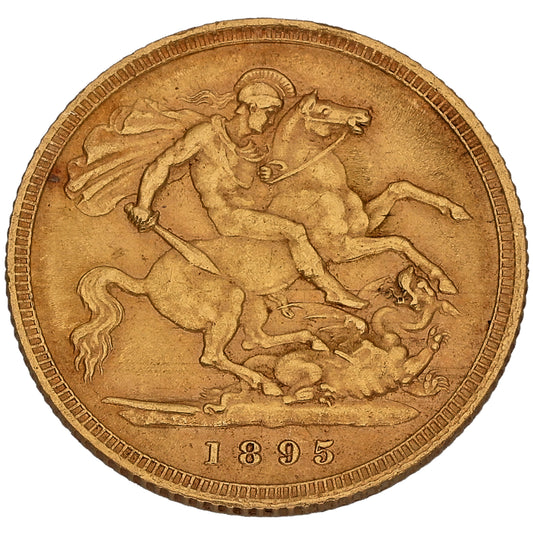 22ct Gold Queen Victoria Half Sovereign Coin 1895