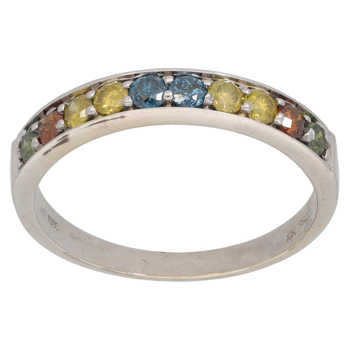 9ct White Gold 0.50ct Diamond Half Eternity Ring Size N