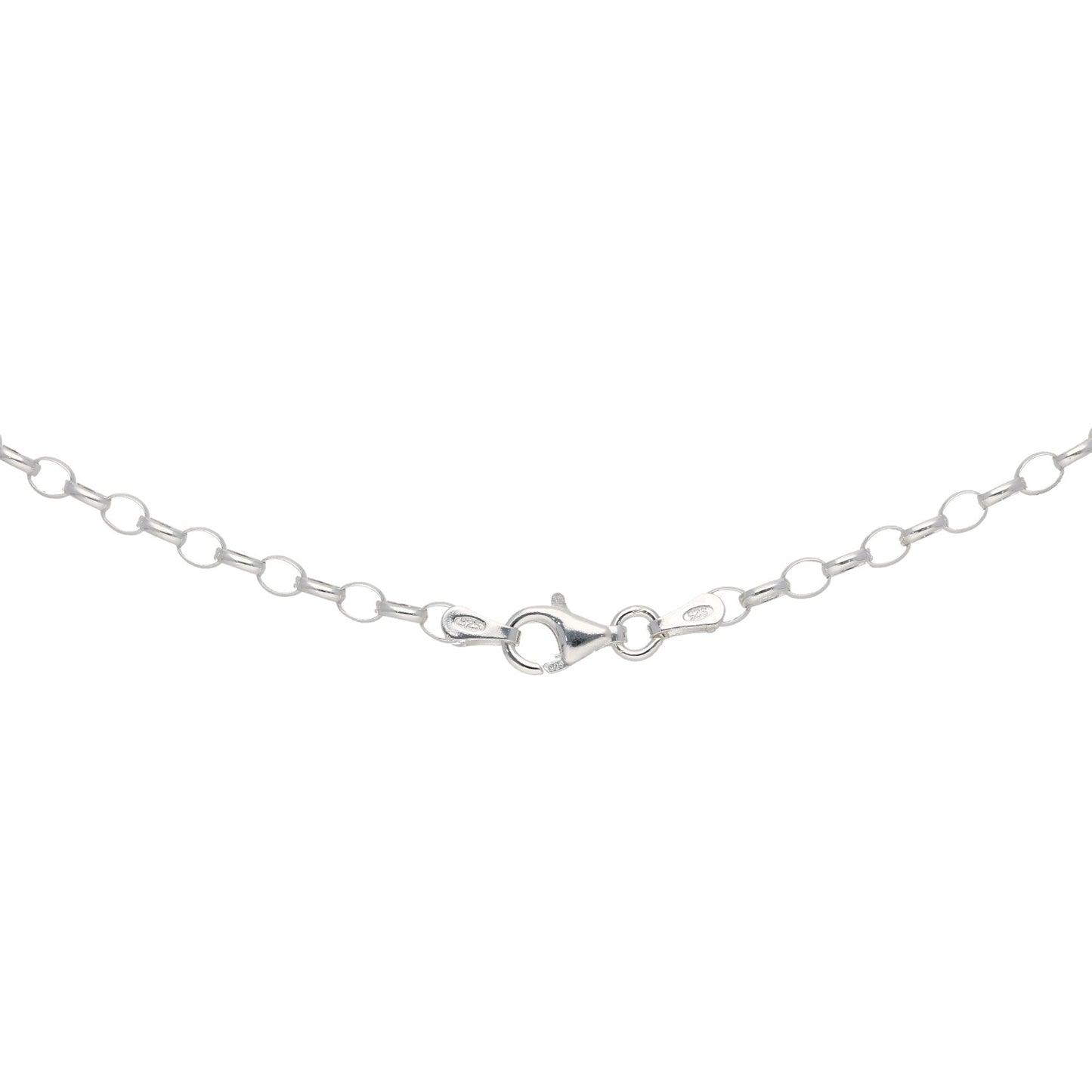 New Sterling Silver Oval Belcher Chain 18"