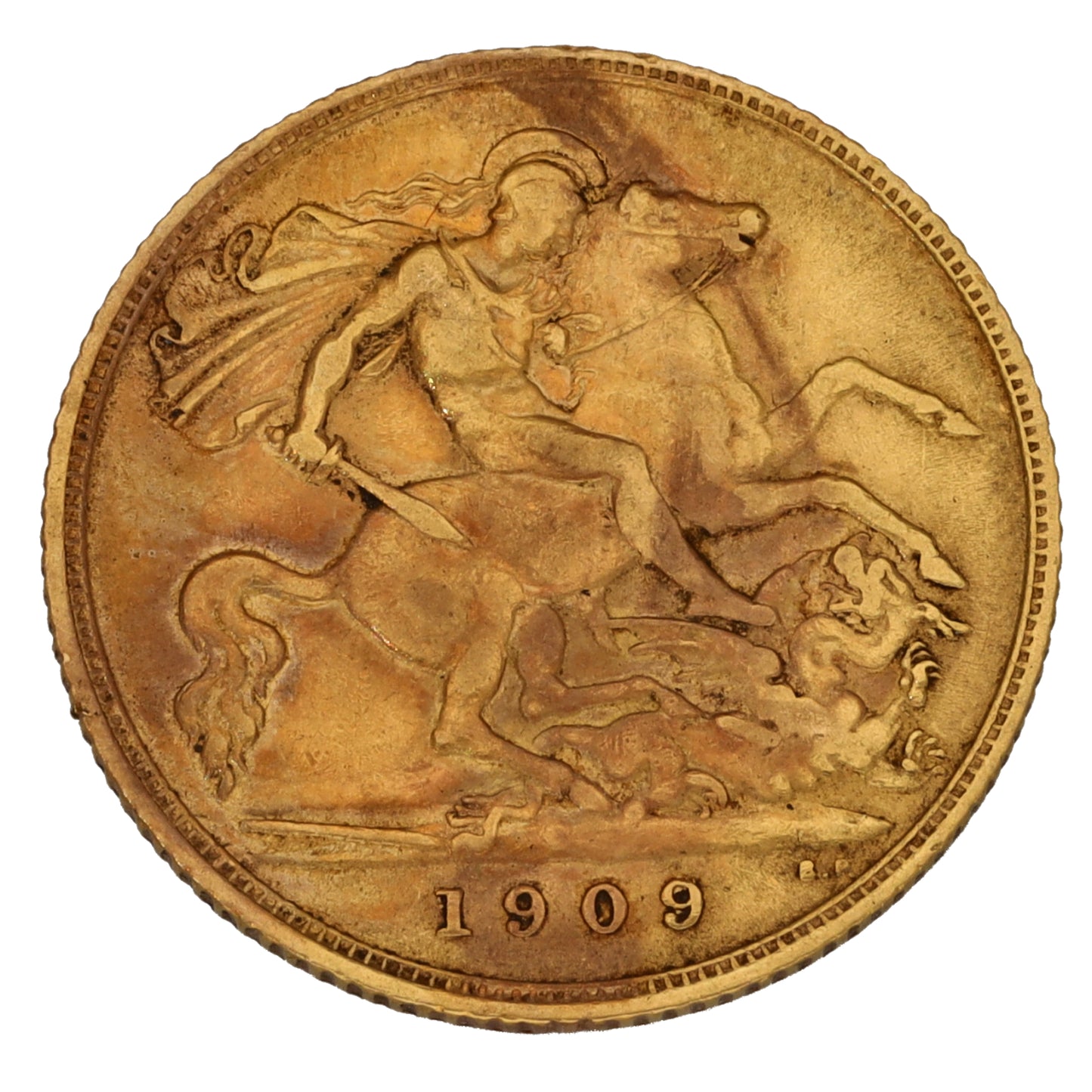 22ct Gold King Edward VII Half Sovereign Coin 1909
