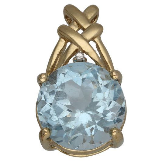9ct Gold Topaz & Diamond Dress/Cocktail Pendant