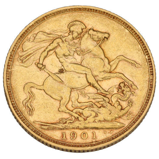 22ct Gold Queen Victoria Full Sovereign Coin 1901