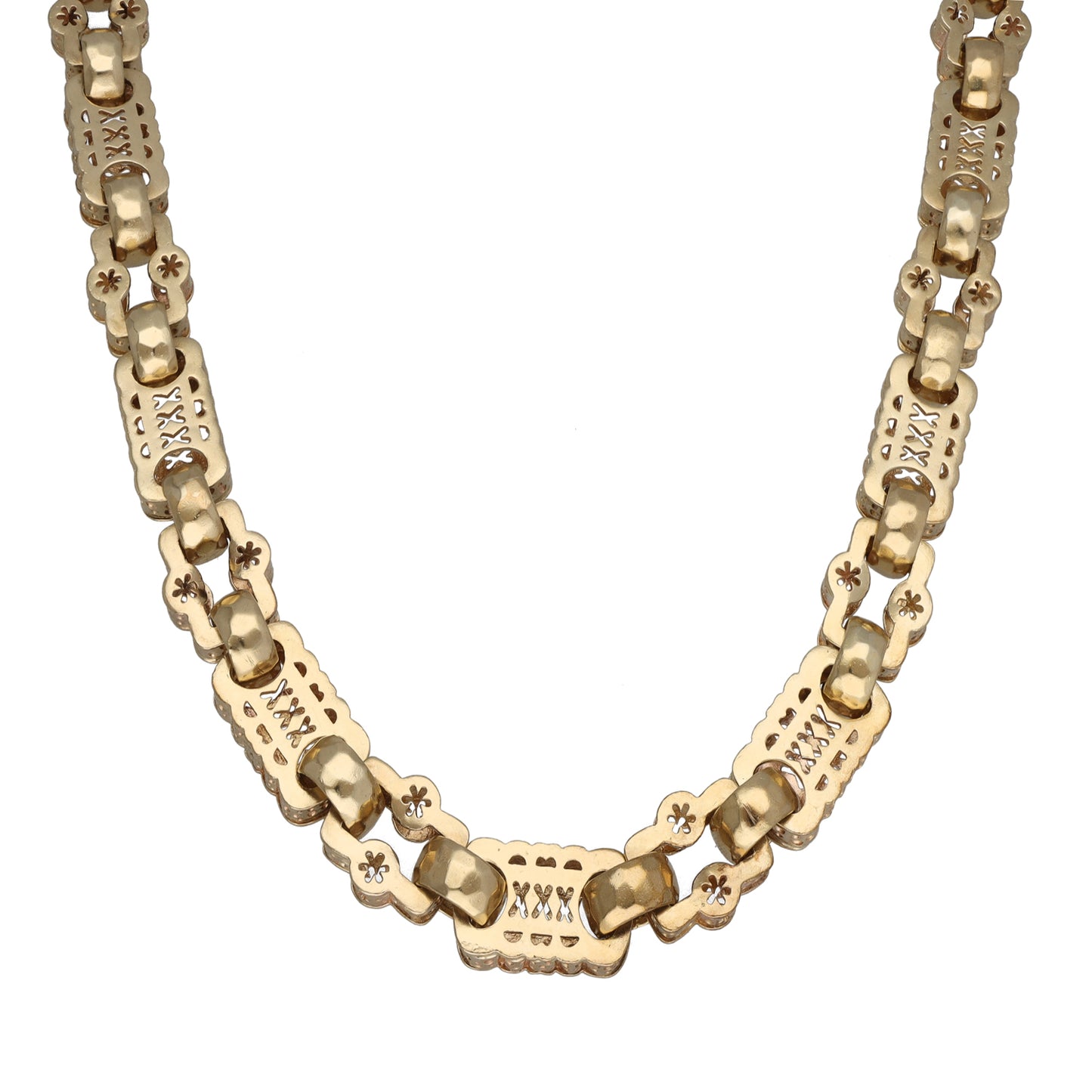 9ct Gold Stars & Bars Chain 22"