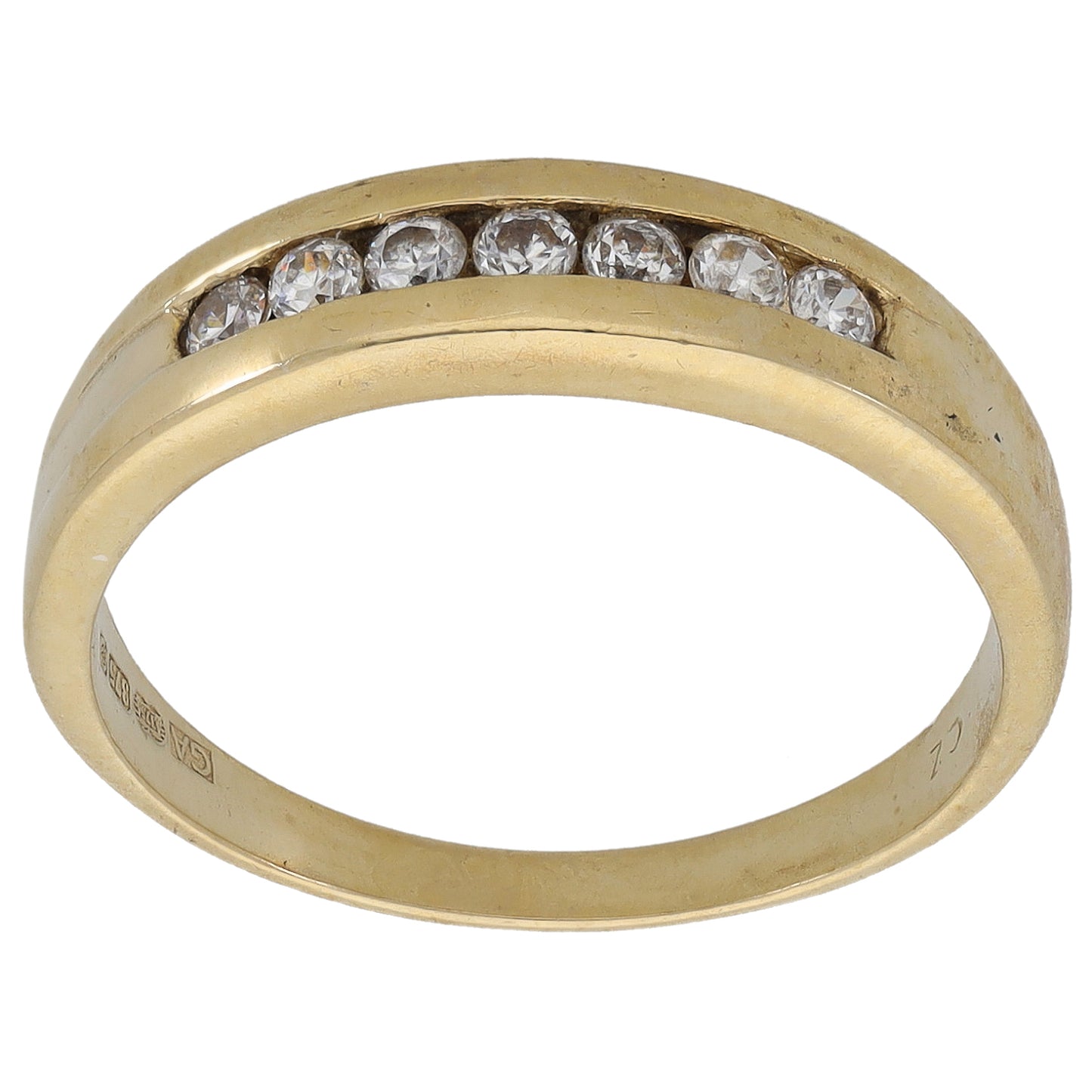 9ct Gold Cubic Zirconia Half Eternity Ring Size P