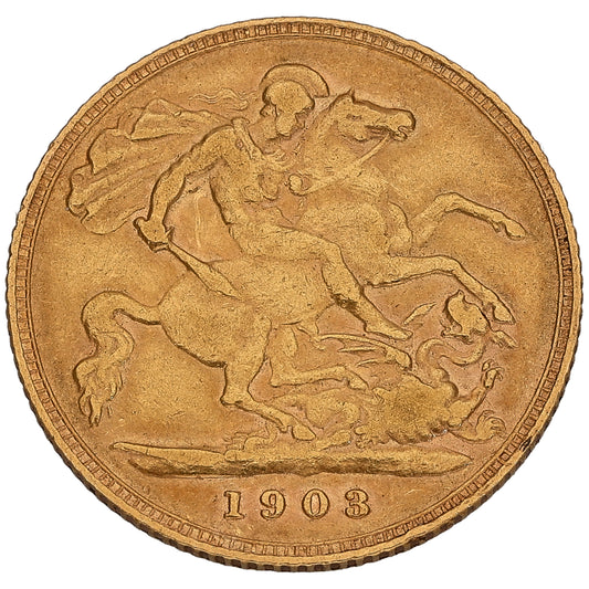 22ct Gold King Edward VII Half Sovereign Coin 1903